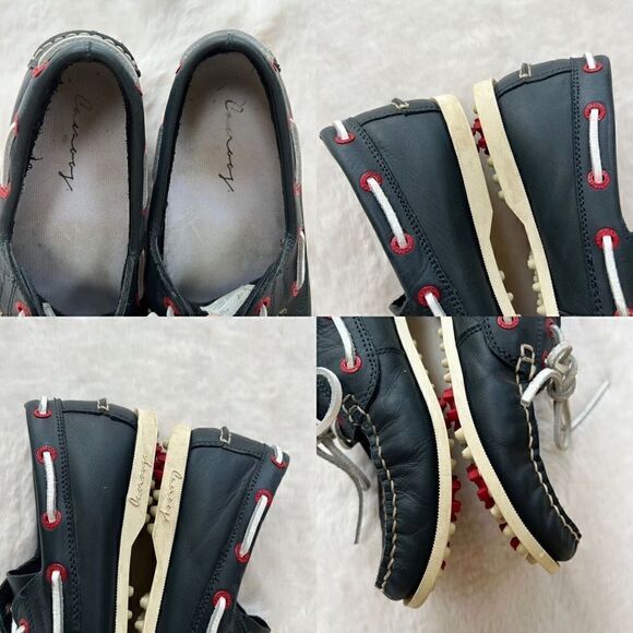 Canoos Golf Shoes Boat Shoe Style Leather Preppy Navy Blue Red size women’s 8 - Picture 11 of 12